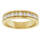 14K Gold Square Lab-Grown Diamond Accented Band - 3/8-7/8 CTW - Yellow Gold - view 3
