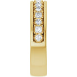 14K Gold Square Natural Diamond Accented Band - 3/8-3/4 CTW - Yellow Gold - view 4
