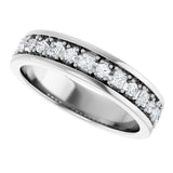 14K Gold Square Lab-Grown Diamond Accented Band - 3/8-7/8 CTW - White Gold - view 5