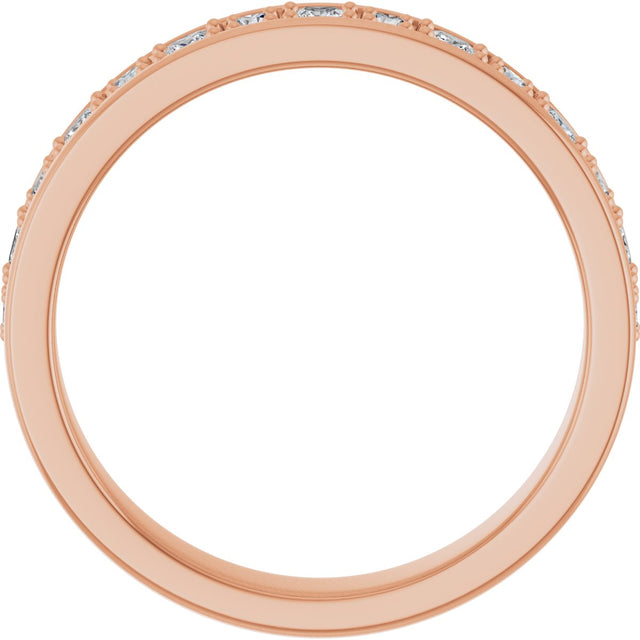 14K Gold Square Lab-Grown Diamond Accented Band - 3/8-7/8 CTW - Rose Gold - view 2