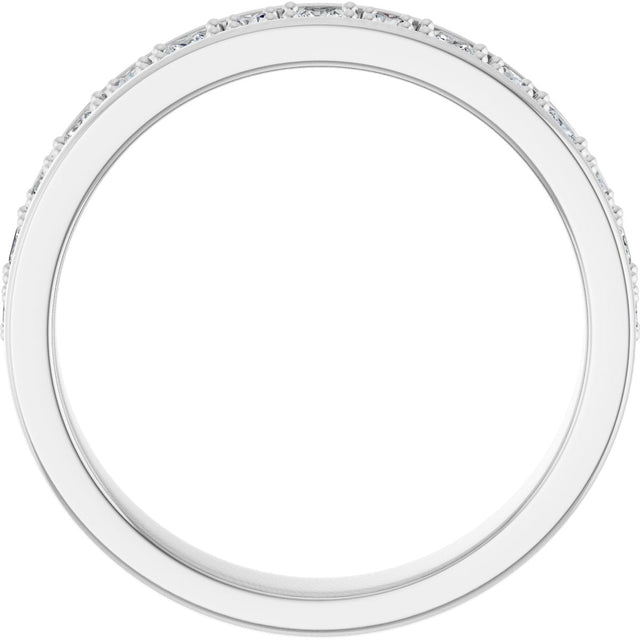 Platinum Square Natural Diamond Accented Band - 3/8-3/4 CTW - view 2