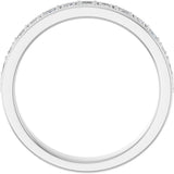 14K Gold Square Natural Diamond Accented Band - 3/8-3/4 CTW - White Gold - view 2