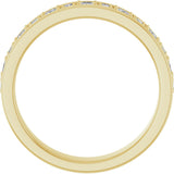 14K Gold Square Natural Diamond Accented Band - 3/8-3/4 CTW - Yellow Gold - view 2