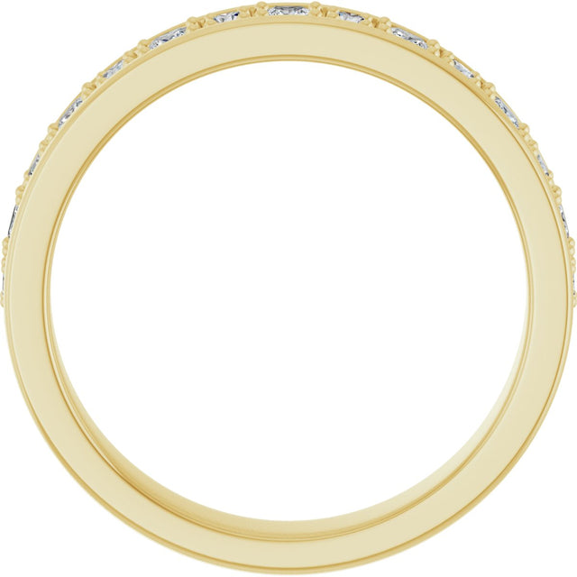 14K Gold Square Natural Diamond Accented Band - 3/8-3/4 CTW - Yellow Gold - view 2