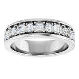 14K Gold Square Natural Diamond Accented Band - 1-1 1/3 CTW - White Gold - view 3