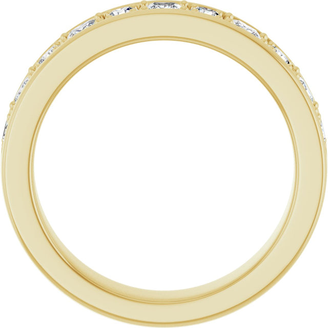 14K Gold Square Lab-Grown Diamond Accented Band - 1-1 1/3 CTW - Yellow Gold - view 2