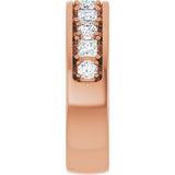 14K Gold Square Lab-Grown Diamond Accented Band - 1-1 1/3 CTW - Rose Gold - view 4
