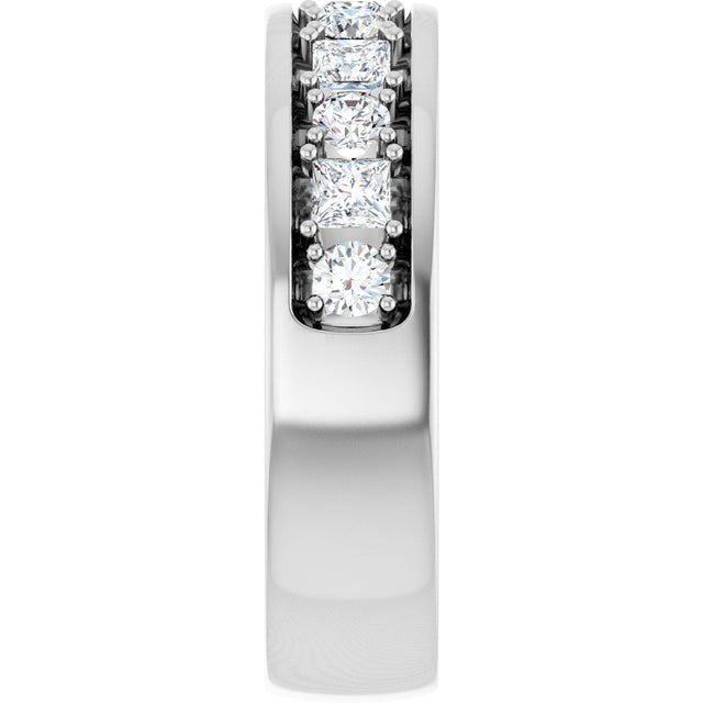 Platinum Square Natural Diamond Accented Band - 1-1 1/3 CTW - view 4