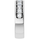 14K Gold Square Natural Diamond Accented Band - 1-1 1/3 CTW - White Gold - view 4