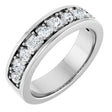 Platinum Square Lab-Grown Diamond Accented Band - 1-1 1/3 CTW