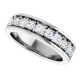 14K Gold Square Lab-Grown Diamond Accented Band - 1-1 1/3 CTW - White Gold - view 5
