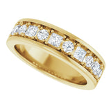 14K Gold Square Lab-Grown Diamond Accented Band - 1-1 1/3 CTW - Yellow Gold - view 5