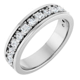 14K Gold Square Lab-Grown Diamond Accented Band - 3/8-7/8 CTW - White Gold