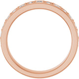14K Gold Square Natural Diamond Accented Band - 3/8-3/4 CTW - Rose Gold - view 2