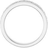 14K Gold Square Natural Diamond Accented Band - 3/8-3/4 CTW - White Gold - view 2