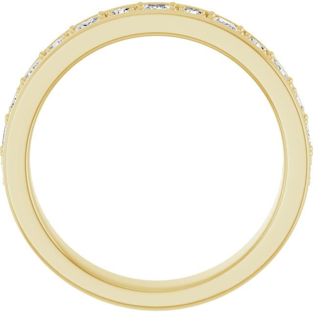 14K Gold Square Lab-Grown Diamond Accented Band - 3/8-7/8 CTW - Yellow Gold - view 2