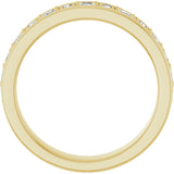 14K Gold Square Natural Diamond Accented Band - 3/8-3/4 CTW - Yellow Gold - view 2