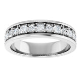14K Gold Square Natural Diamond Accented Band - 3/8-3/4 CTW - White Gold - view 3