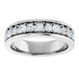 14K Gold Square Lab-Grown Diamond Accented Band - 1-1 1/3 CTW - White Gold - view 3