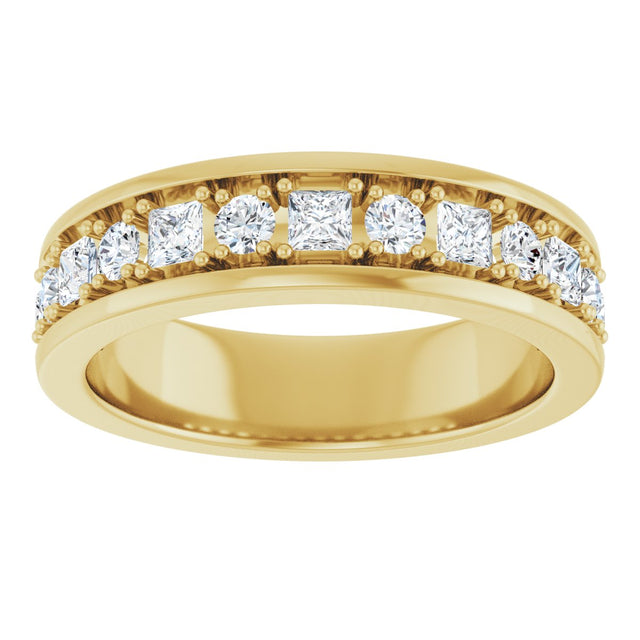 14K Gold Square Lab-Grown Diamond Accented Band - 1-1 1/3 CTW - Yellow Gold - view 3
