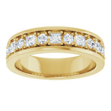 14K Gold Square Natural Diamond Accented Band - 1-1 1/3 CTW - Yellow Gold - view 3