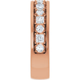 14K Gold Square Lab-Grown Diamond Accented Band - 1-1 1/3 CTW - Rose Gold - view 4