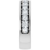 Platinum Square Natural Diamond Accented Band - 1-1 1/3 CTW - view 4