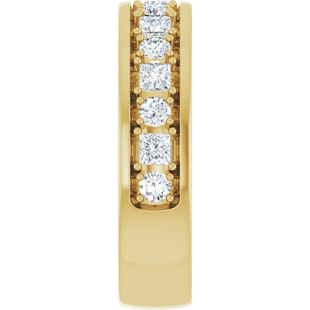 14K Gold Square Lab-Grown Diamond Accented Band - 1-1 1/3 CTW - Yellow Gold - view 4