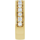 14K Gold Square Natural Diamond Accented Band - 1-1 1/3 CTW - Yellow Gold - view 4