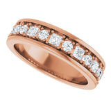 14K Gold Square Natural Diamond Accented Band - 1-1 1/3 CTW - Rose Gold - view 5