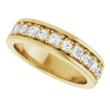 14K Gold Square Lab-Grown Diamond Accented Band - 1-1 1/3 CTW - Yellow Gold - view 5