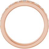14K Gold Square Lab-Grown Diamond Accented Band - 1-1 1/3 CTW - Rose Gold - view 2
