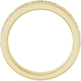 14K Gold Square Lab-Grown Diamond Accented Band - 1-1 1/3 CTW - Yellow Gold - view 2