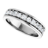 14K Gold Square Lab-Grown Diamond Accented Band - 3/8-7/8 CTW - White Gold - view 5