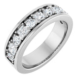 14K Gold Square Natural Diamond Accented Band - 1-1 1/3 CTW - White Gold