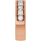 14K Gold Square Natural Diamond Accented Band - 1-1 1/3 CTW - Rose Gold - view 4