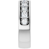 14K Gold Square Natural Diamond Accented Band - 1-1 1/3 CTW - White Gold - view 4