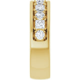 14K Gold Square Natural Diamond Accented Band - 1-1 1/3 CTW - Yellow Gold - view 4