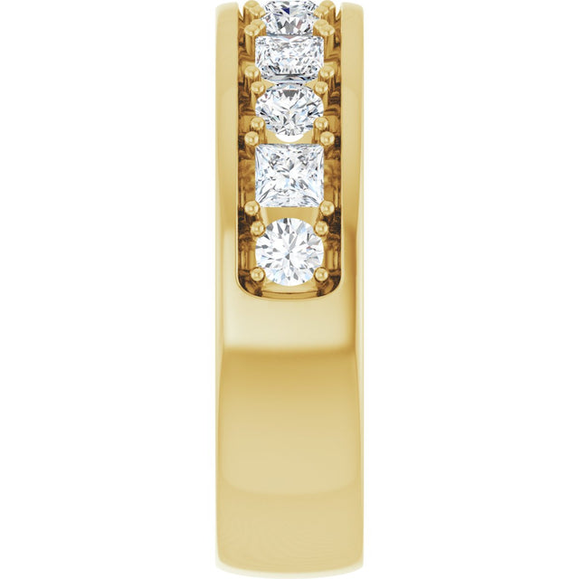 14K Gold Square Lab-Grown Diamond Accented Band - 1-1 1/3 CTW - Yellow Gold - view 4