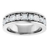 Platinum Square Natural Diamond Accented Band - 1-1 1/3 CTW - view 3