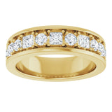 14K Gold Square Natural Diamond Accented Band - 1-1 1/3 CTW - Yellow Gold - view 3