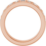 14K Gold Square Lab-Grown Diamond Accented Band - 1-1 1/3 CTW - Rose Gold - view 2