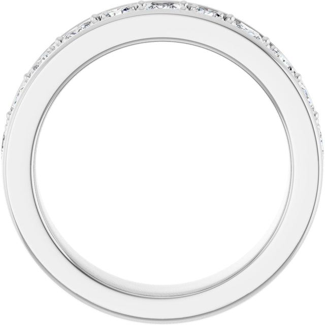 14K Gold Square Lab-Grown Diamond Accented Band - 1-1 1/3 CTW - White Gold - view 2