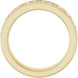 14K Gold Square Natural Diamond Accented Band - 1-1 1/3 CTW - Yellow Gold - view 2