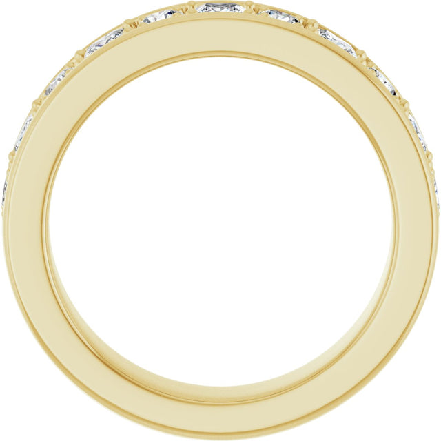 14K Gold Square Natural Diamond Accented Band - 1-1 1/3 CTW - Yellow Gold - view 2