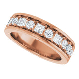14K Gold Square Lab-Grown Diamond Accented Band - 1-1 1/3 CTW - Rose Gold - view 5