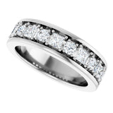 14K Gold Square Natural Diamond Accented Band - 1-1 1/3 CTW - White Gold - view 5