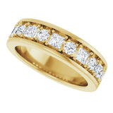 14K Gold Square Lab-Grown Diamond Accented Band - 1-1 1/3 CTW - Yellow Gold - view 5