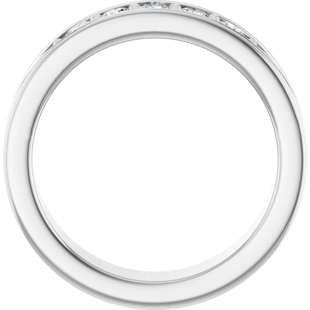 Platinum Round Lab-Grown Diamond Accented Band - 1/2 CTW - view 7