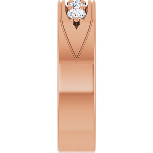 14K Gold Round Lab-Grown Diamond Accented Band - 1/2 CTW - Rose Gold - view 9